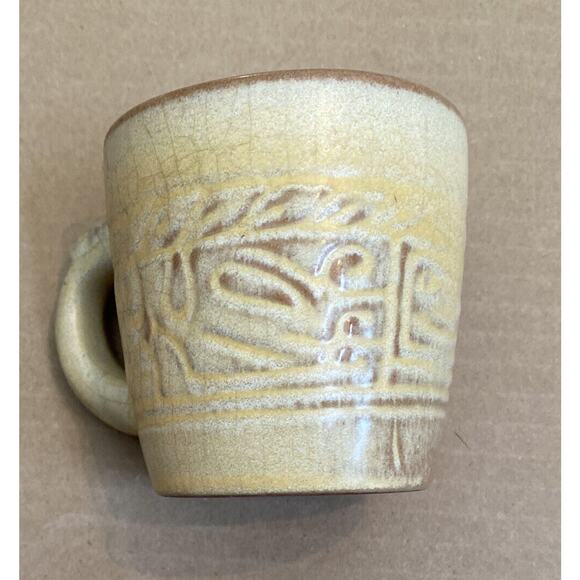 Frankoma Pottery Cup Vintage 7C Mayan-Aztec Desert Gold Glaze (?) Kitchenware - Picture 2 of 8
